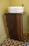Vanity Of Claro Walnut With Live Edges And Finger Joints. 1 small
