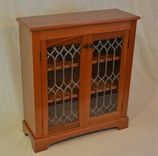 Sapele Bookcase With Reclaimed Leaded Glass Doors 1 small