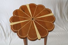 Cherry Petal Table With Maple And Walnut Inlays 6 small