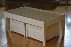 Coffee Table With Glass Top And Two Ottomen 1 small