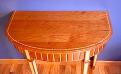 Fluted Demilune Table Of Cherry And Maple 3 small