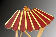 Scalloped Corner / End Table Of Purpleheart And Maple 2 small