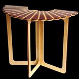 Scalloped Hall / End Table Of Purpleheart And Maple 1 small