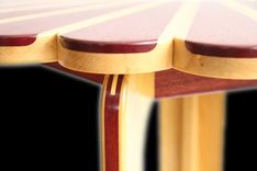 Scalloped Hall / End Table Of Purpleheart And Maple 2 small