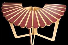 Scalloped Hall / End Table Of Purpleheart And Maple 4 small