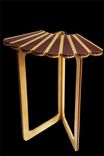 Scalloped Corner / End Table Of Purpleheart And Maple 1 small