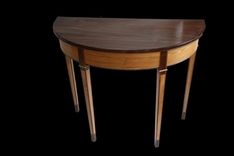 Demilune Hall / End Table Of Ash And Black Walnut 1 small