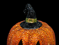 Crystallized Halloween Light Up Pumpkin Bling Home Decor Made With Austrian Crystals Bedazzled 2 small