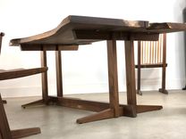 Modern Walnut Dining Table With Metal Inlay 3 small