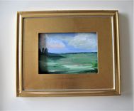 Original Framed Acrylic Landscape Painting, 11 1/4" X 10 1/2 1 small