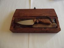 Cherry Burl  Drop Point Knife 1 small