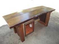 Natural Edge Oak Slab Top Desk 1 small