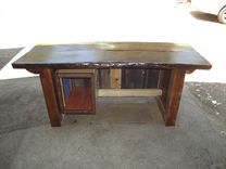 Natural Edge Oak Slab Top Desk 5 small