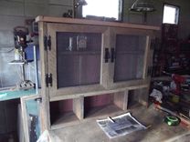 Barnwood Liquor Cabinet With Cubbies 3 small