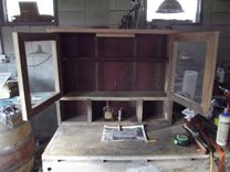 Barnwood Liquor Cabinet With Cubbies 4 small