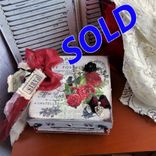 Custom Keepsake Box Storage Box Red Rose Vintage Style French Chic Decor 1 small