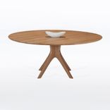 Round Midcentury Dining Table In White Oak "Kapok Table" 6 small
