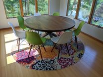 Custom Modern Round Walnut Dining Table 3 small