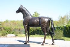 Bronze Standing Thoroughbred Horse | Life Size Bronze Horses - Life Size Bronze Dogs 3 small