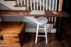 Hallway Console Table, Small Console Table, Solid Wood With Metal Legs, Foyer Table 5 small