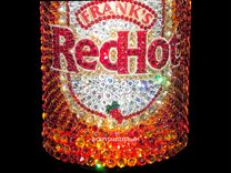 Crystallized Frank's Red Hot Bottle Condiment Hot Wings Kitchen Bling European Crystals Bedazzled 2 small