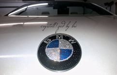 Bmw Crystallized Roundel Car Emblem Bling Genuine European Crystals Bedazzled 3 small