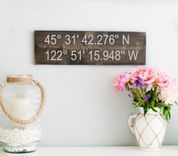 Longitude Latitude Sign - Gps Coordinates Wood - Personalized Wood Home Wall Décor 2 small