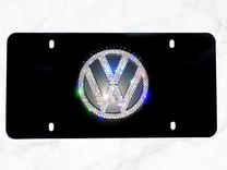 Any Car Crystallized Vanity Front License Plate Genuine European Crystals Bedazzled 3 small