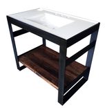 Open Frame Steel And Reclaimed Oak Bath Vanity Base 7 small