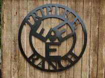 You Design. Personalized Steel Round Ranch Signs. Custom Home Signs. 1 small