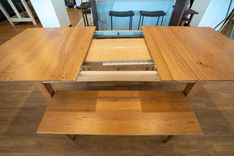 Cherry Center Extension Table With Wooden Legs 1 small