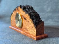 Rustic Cherry Burl Mantle Clock – Live Edge 3 small