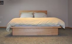 Red Oak Platform Storage Bed 1 small