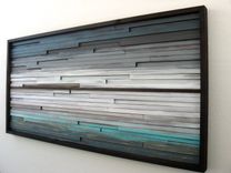 Abstract Landscape Painting, Rustic Wall Decor, Abstract Wall Art, Blue Ocean Art 2 small