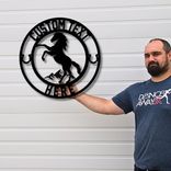 Custom Horse Ranch Sign, Personalized Metal Ranch Sign, Metal Hose Sign, Mustang Sign 1 small