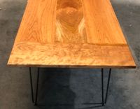 Solid Cherry Coffee Table With Burl Inlay And Harpin Legs 2 small