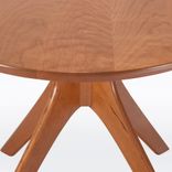 Oval Dining Table With Mid Century Modern Pedestal Base In Solid Cherry "Kapok" 2 small