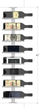 (Floor To Ceiling / Pillar Series) Double Bottle Divide Wine Display 3 small