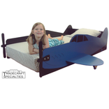 Aircraft Twin Kids Bed Frame - Handcrafted - Propeller Airplane Themed Children's Bedroom Furniture 1 small
