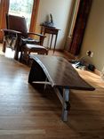 Mid Modern Walnut Slab Coffee Table 3 small