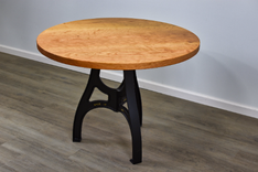Round Pedestal Dining Table, Small Pedestal Table, Wood Pedestal Table 2 small