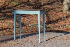 Cherry Sofa Table With Milk Painted Base And Charcoal Top 4 small