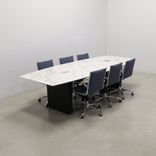 Boat Shape Custom Conference Table, Engineered Stone Top - Aurora Meeting Table 2 small