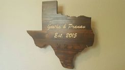 Custom Engraved Stained Pine Wood Texas Sign With Key Hooks 4 small