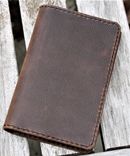 Handmade Cover For Field Notes Card Wallet Scribo Horween Leather Football Brown 4 small