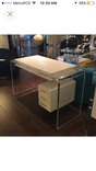 Acrylic Waterfall Edge Desk With Drawers - Hand Crafted, Custom Made 2 small