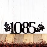Personalized Metal House Number Sign with Autumn Oak Leaves 1 small
