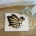 Black And White Check Decor Black Checked Songbird Jewelry Dish 1 small