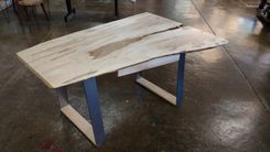Live Edge Ambrosia Maple Desk With Brushed Steel Legs 1 small
