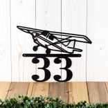Custom Aviation Metal House Number Sign, Private Airplane Pilot Address Steel Plaque, Personalized Aircraft Enthusiast Outdoor Hangar Decor 1 small
